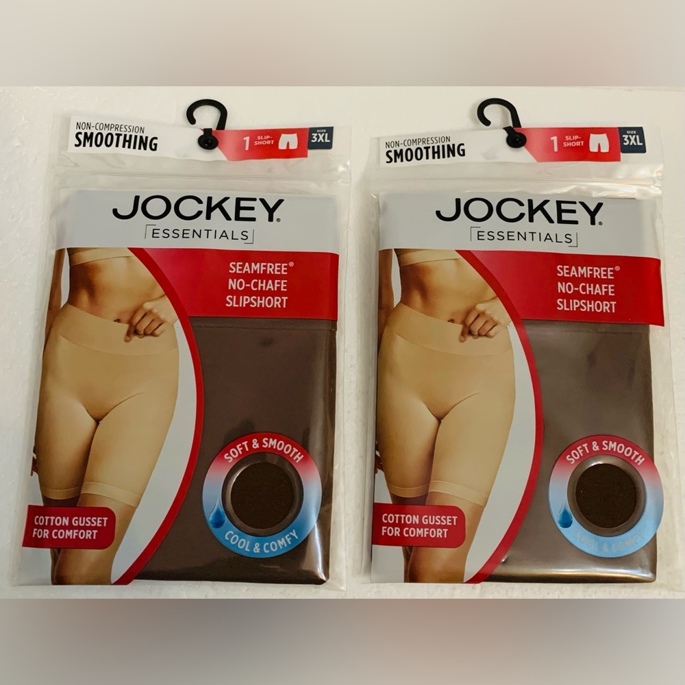 Jockey Essentials 3XL Brown Seamfree No Chafe Slipshort 2 packs